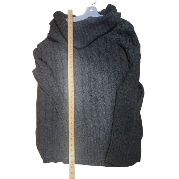 Mossimo Supply Co Women’s XXL Gray Cable Knit Cowl Neck Long Sweater - Picture 3 of 7